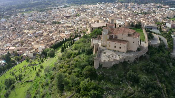 Arta with church Transfiguracion del Senyor and Monastery Santuari de Sant Salvador