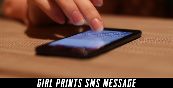 Girl Prints Sms Message