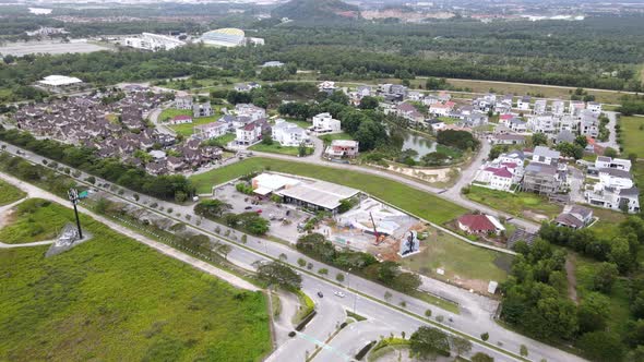 Aerial view PDC sales gallery and mural