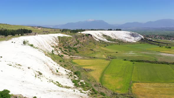 Aerial view of Pamukkale - Denizli - Turkey.