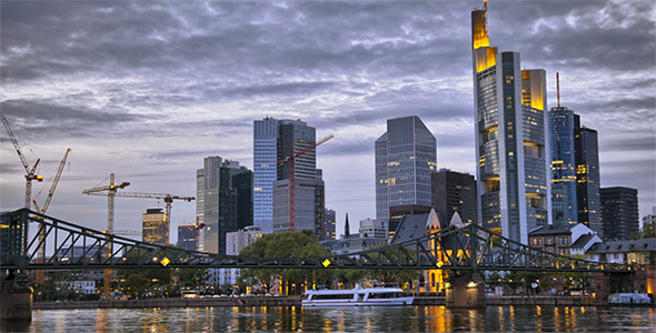 Skyscrapers and People at Dusk alt