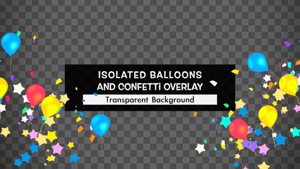 Isolated Balloons And Confetti Overlay alt