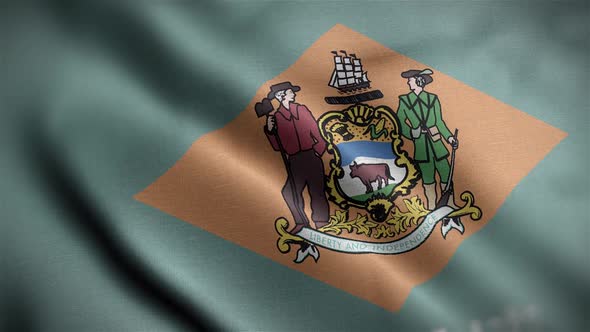 Delaware State Flag Close Up HD