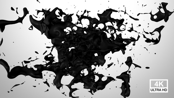 Black Paint Stream Splash Collision