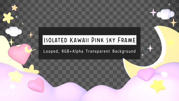 Isolated Kawaii Pink Sky Frame