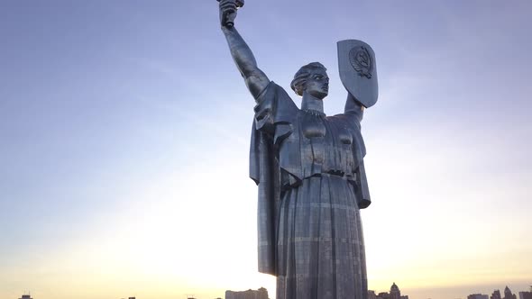 Monument Motherland. Aerial. Kyiv. Ukraine