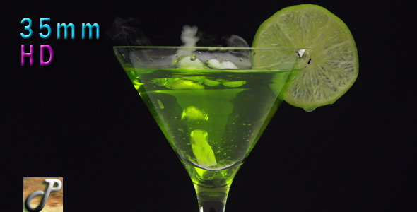 Cocktail In Martini Glass Green Lime