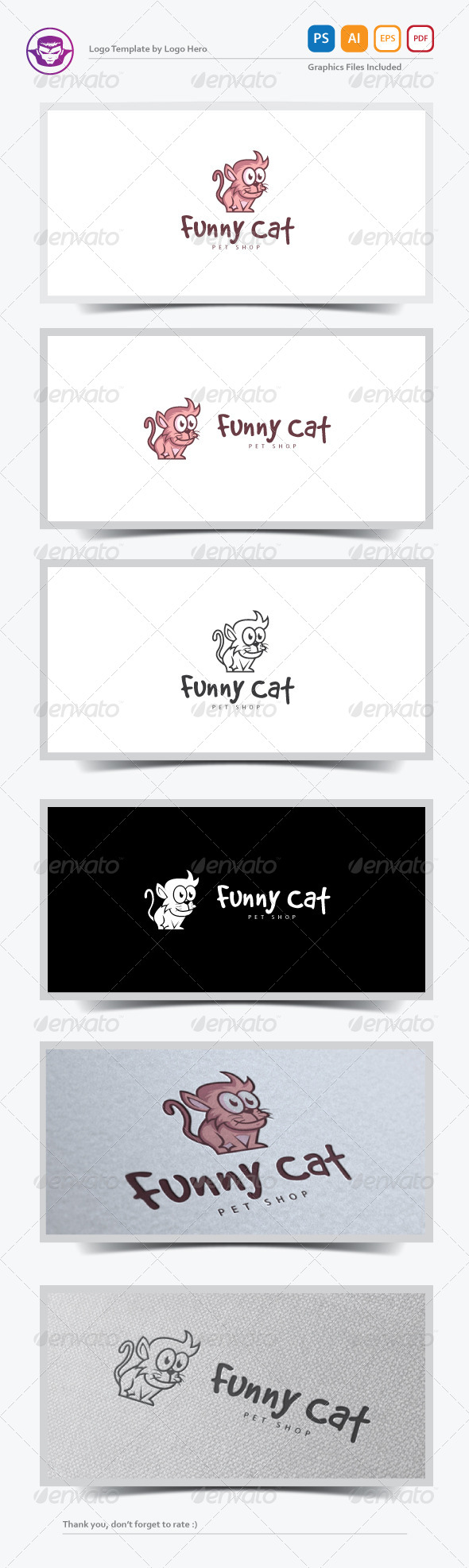 Funny Cat Logo Template