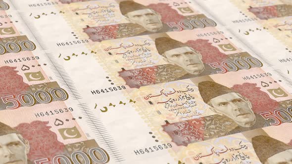 Five Thousand Rupee Note Bill Pakistan Infinite Loop 4K Resolution