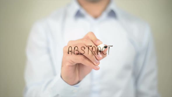 Abstract Man Writing on Transparent Screen