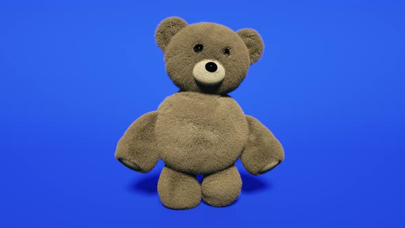 Teddy Bear on a Blue Background