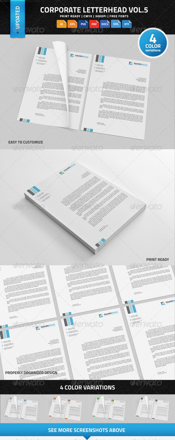 Corporate Letterhead vol.5 with MS Word DOC/DOCX