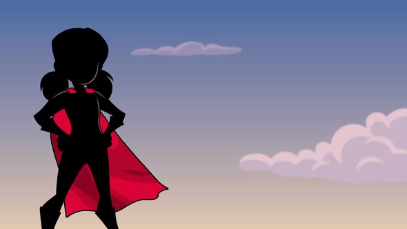 Super Girl Sky Silhouette