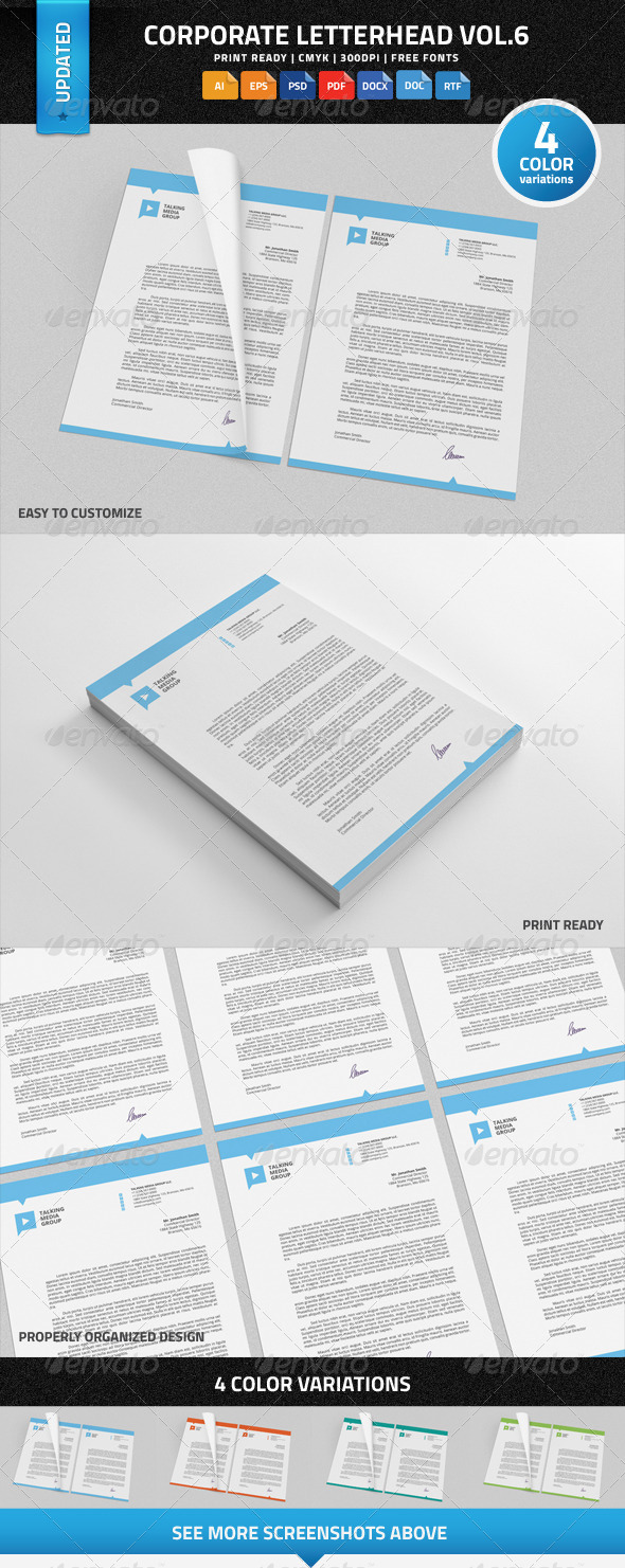 Corporate Letterhead vol.6 with MS Word DOC/DOCX