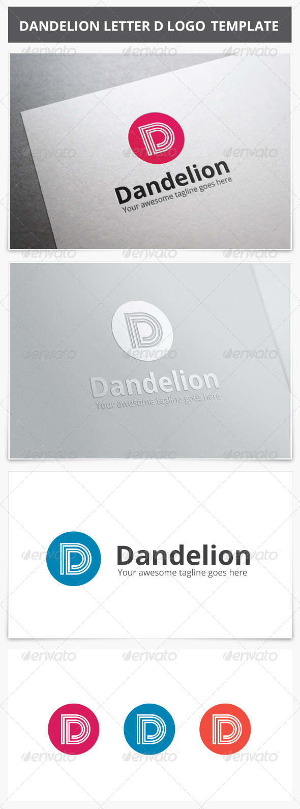 Dandelion Letter D Logo