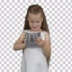 Small girl using tablet computer, Alpha Channel - VideoHive Item for Sale