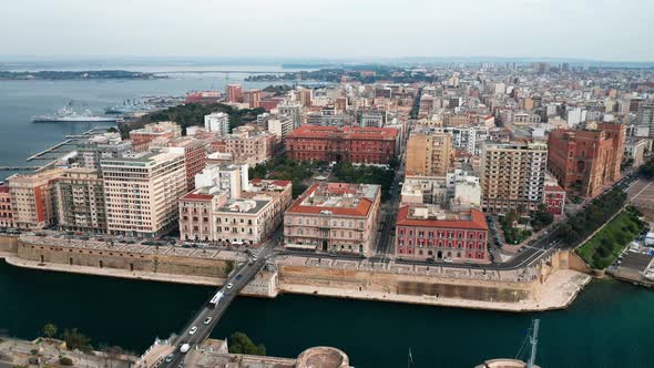 Aerial view of Taranto, Italy