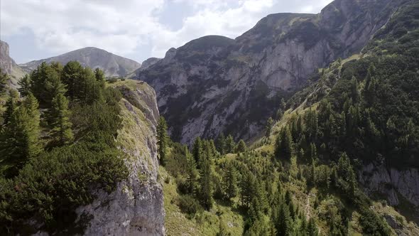 Aerial of Rugova Mountains in the Albanian Alps