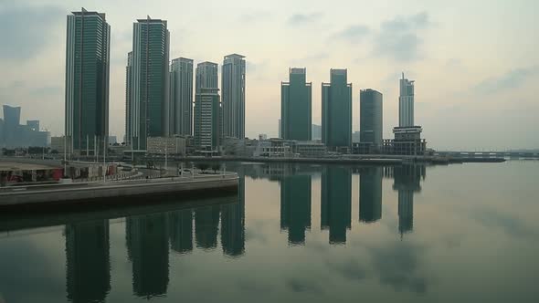 Sunrise at Al Reem Island in Abu Dhabi Cityscape