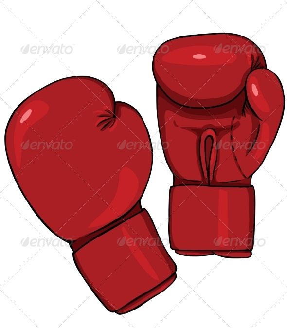 Cartoon Red Boxing Gloves