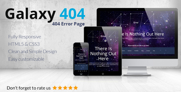 Galaxy404 - Responsive 404 Template