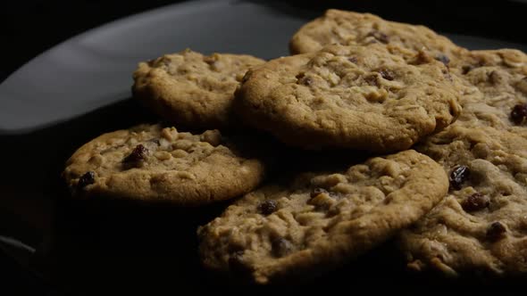 Cinematic, Rotating Shot of Cookies on a Plate - COOKIES 178