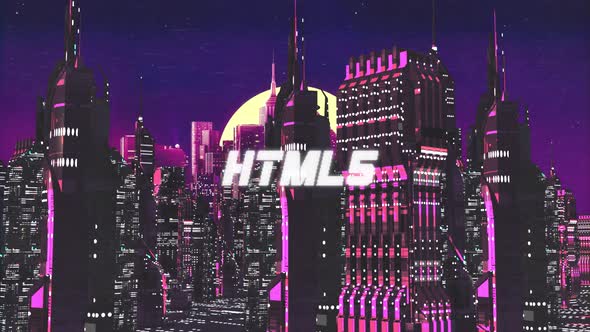 Retro Cyber City Background Html5