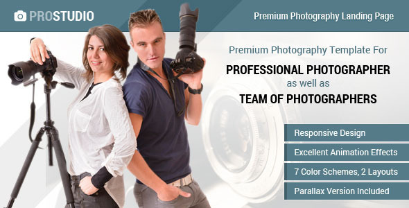 Profesjonalna fotografia Responsive Landing Page