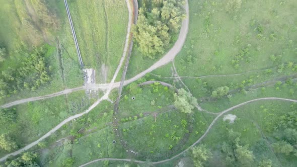 The Old Bobsleigh Slide Aerial Drone View