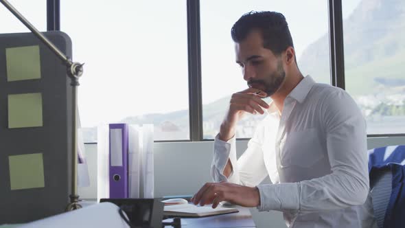 Businessman working in modern office