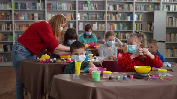 Masked Kids with Special Needs During Masterclass