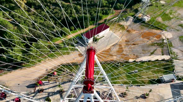 Ferris Wheel in Antalya Turkey Aerial View 4 K