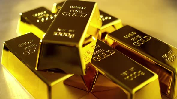 Close up of gold bars. Financial concepts