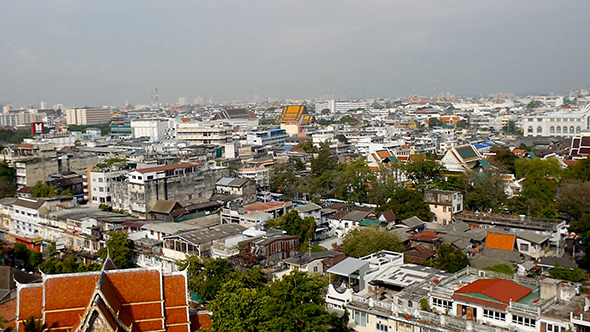 Bangkok City View from Wat Phu KhaoThong 03