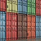 Move of Long Focus Camera Along Rows of Cargo Shipping Containers - VideoHive Item for Sale