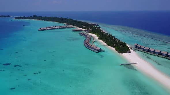 Aerial sky of sea view beach by lagoon with sand background