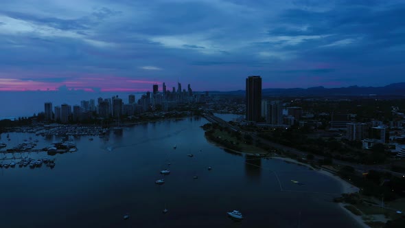 Peaceful pre dawn on the Gold Coast Australia. Broadwater