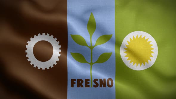 Fresno California Usa Flag Loop Background 4K