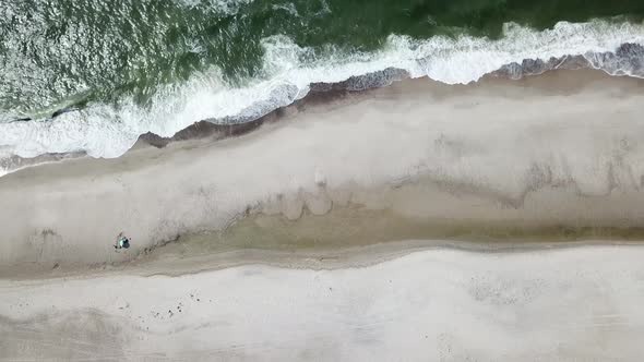 Aerial View of the Sondervig Beach in Denmark - Europe