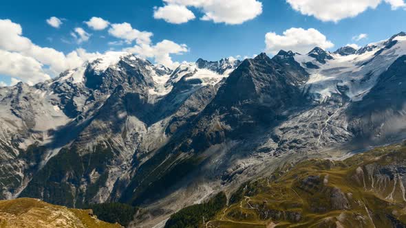 Timelapse of clouds above Ortler in the Alps