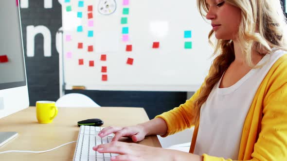 Businesswoman working on computer