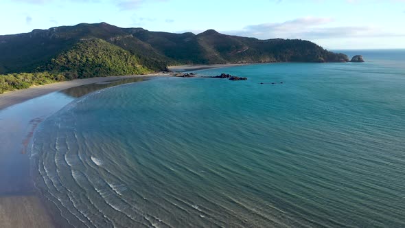 Cape Hillsborough National Park aerial with ocean waves, Mackay Queensland