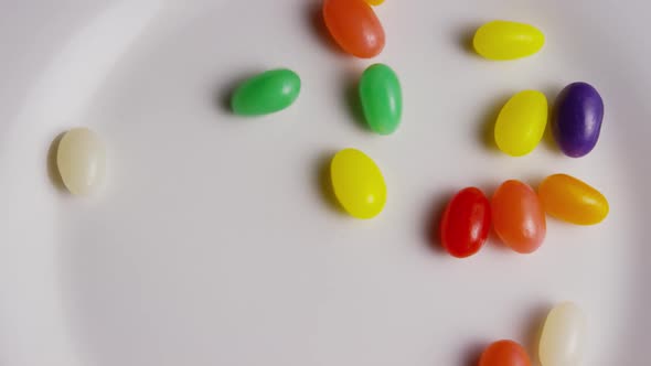 Rotating shot of colorful Easter jelly beans 