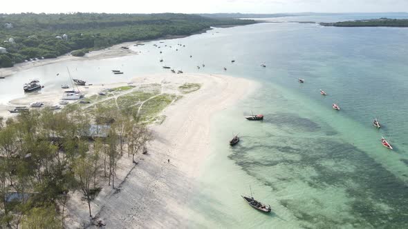 Zanzibar Tanzania  Boats on Ocean Water Near the Shore