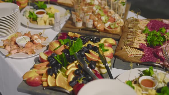 Professional Table Setting with Delicious Snacks