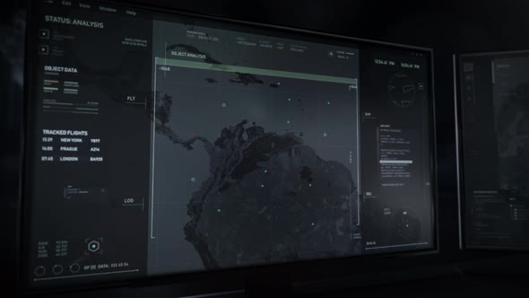 Radar Scanner Tracks Passengers Boeing Plane Air Location Coordinates Data alt