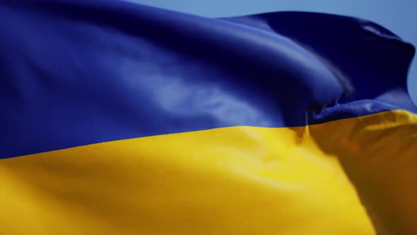 Ukrainian Flag Against the Sky