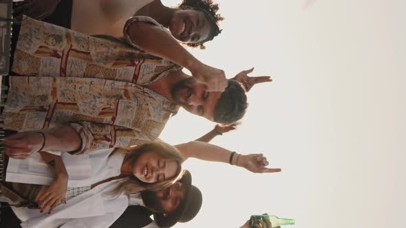 Vertical Shot of People Partying Outside