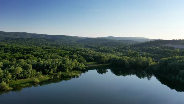 Aerial Video Drone Flying Over Carpathians Mountains Ukraine Europe