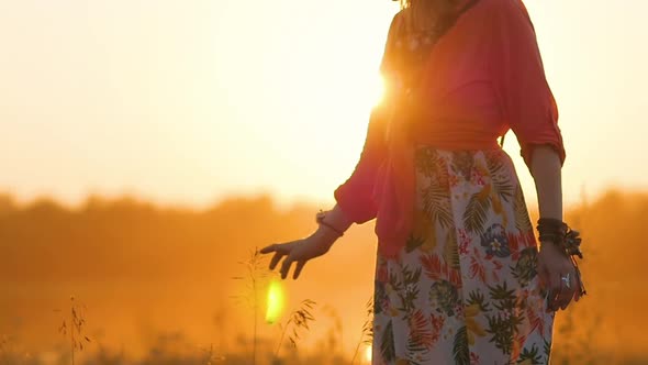 Attractive Woman Aged Boho Style